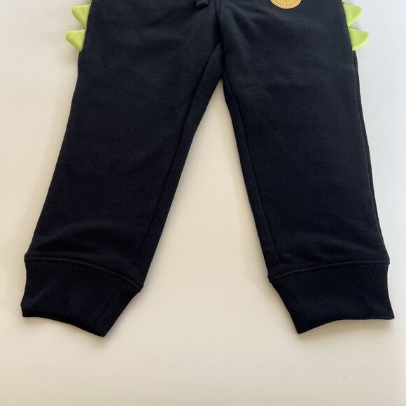 Cat & Jack Toddler Boy Dino Halloween French Terry Joggers Blk Pull-On Pants 3T - Picture 5 of 7